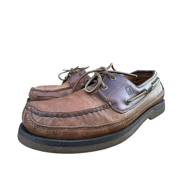 Sperry Men's Brown Leather Boat Shoes Size 12M Casual Moc Toe - Picture 8 of 11